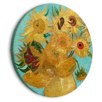 Obraz okrągły - Wazon z dwunastoma słonecznikami (Vincent van Gogh)
