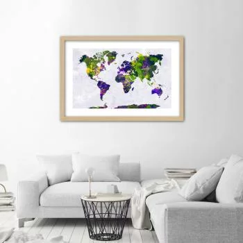 Obraz w ramie, Malowana mapa świata