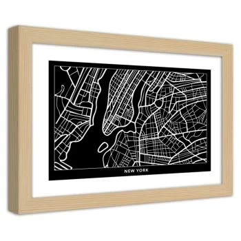 Obraz w ramie, Plan miasta Nowy Jork - obrazek 2