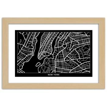 Obraz w ramie, Plan miasta Nowy Jork - obrazek 3