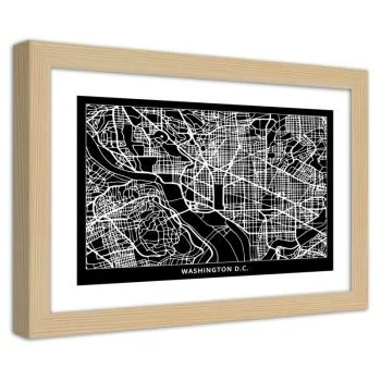 Obraz w ramie, Plan miasta Waszyngton - obrazek 2