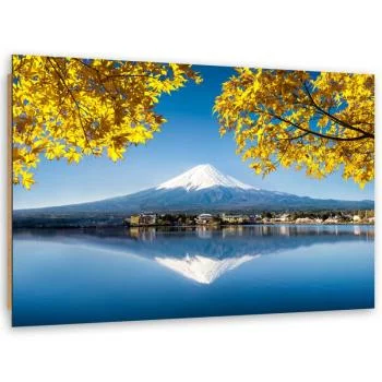 Obraz Deco Panel, Góra Fuji jezioro i żółte liście - obrazek 2