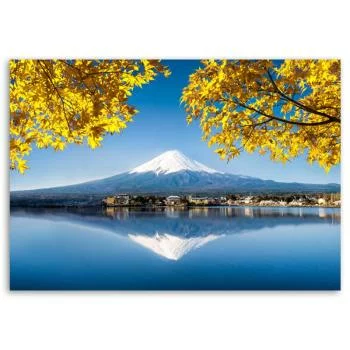 Obraz Deco Panel, Góra Fuji jezioro i żółte liście - obrazek 3