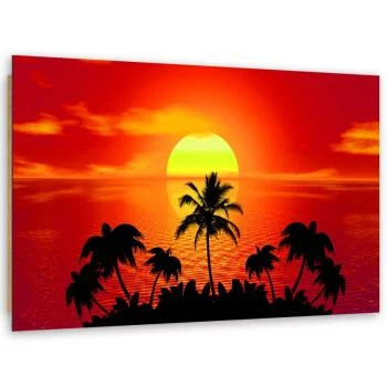 Obraz Deco Panel, Zachód słońca z palmami - obrazek 2