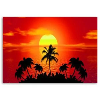 Obraz Deco Panel, Zachód słońca z palmami - obrazek 3
