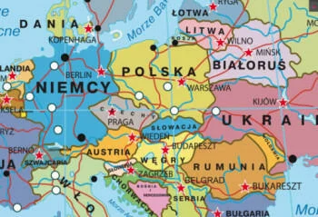 Fototapeta kolorowa polityczna mapa świata po polsku - obrazek 3