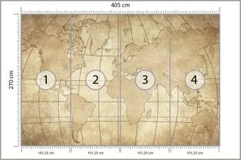 Fototapeta Starożytna Mapa Świata - Styl Vintage - obrazek 3