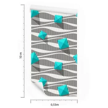 Tapeta Piramidy Na Czarno - Białym Tle - Efekt 3D - obrazek 3