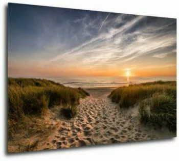 Obraz piaszczysta plaża - zachód słońca